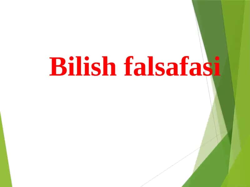 Bilish falsafasi