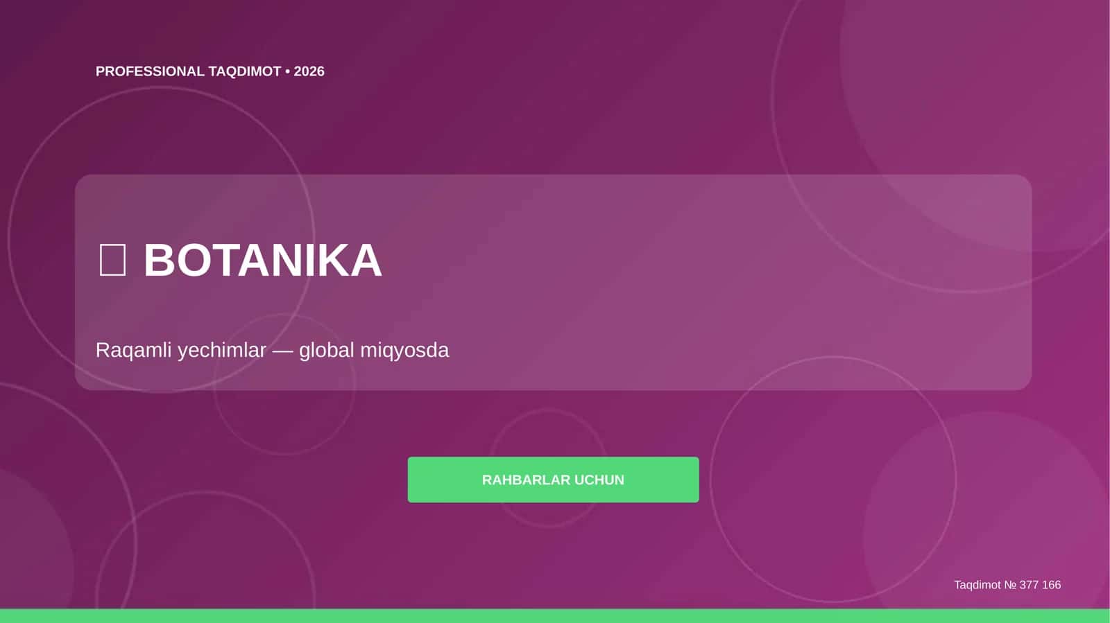 Botanika: raqamli yechimlar (global miqyosda)
