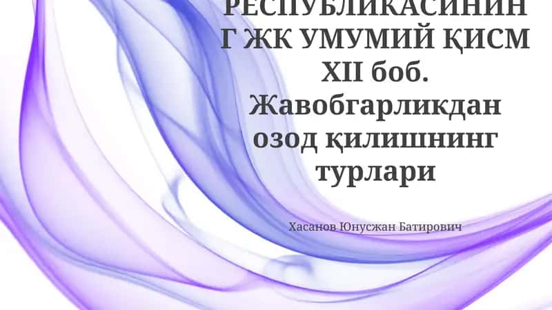 Javobgarlikdan ozod qilishning umumiy turlari