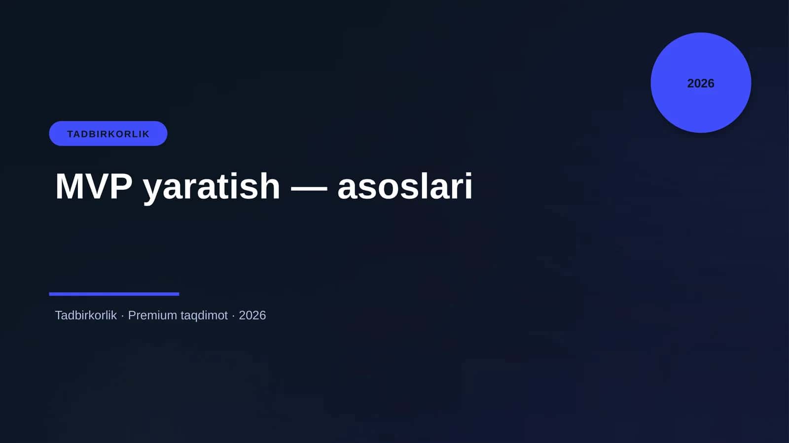 MVP yaratish — asoslari