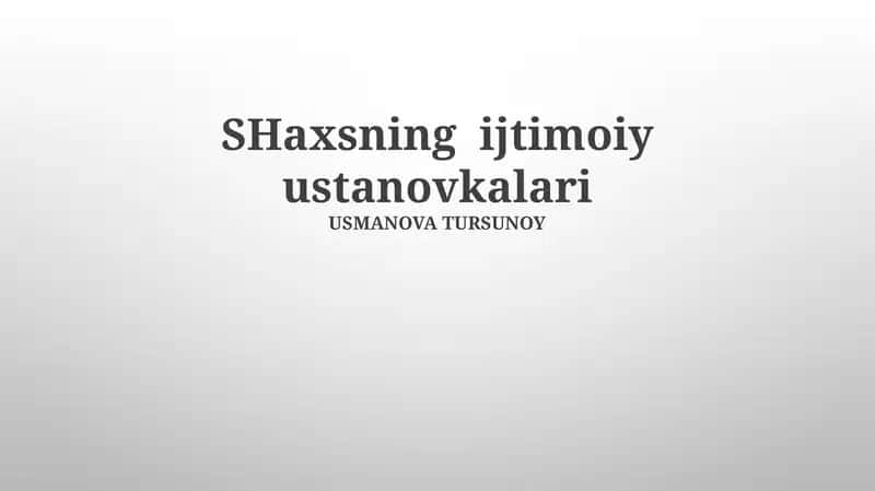Shaxsning Sog'liqni Saqlash Instituti
