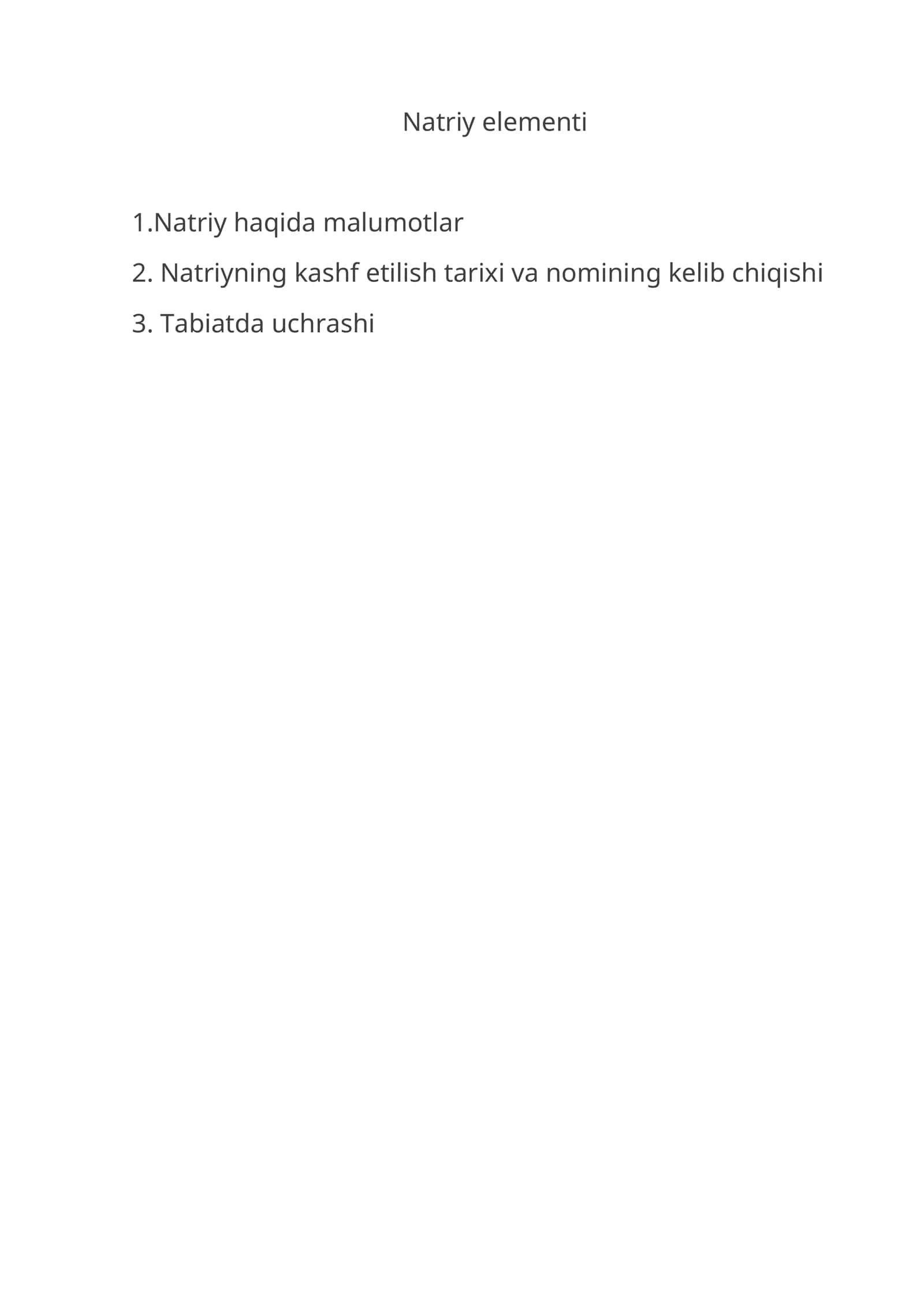 Natriy elementi