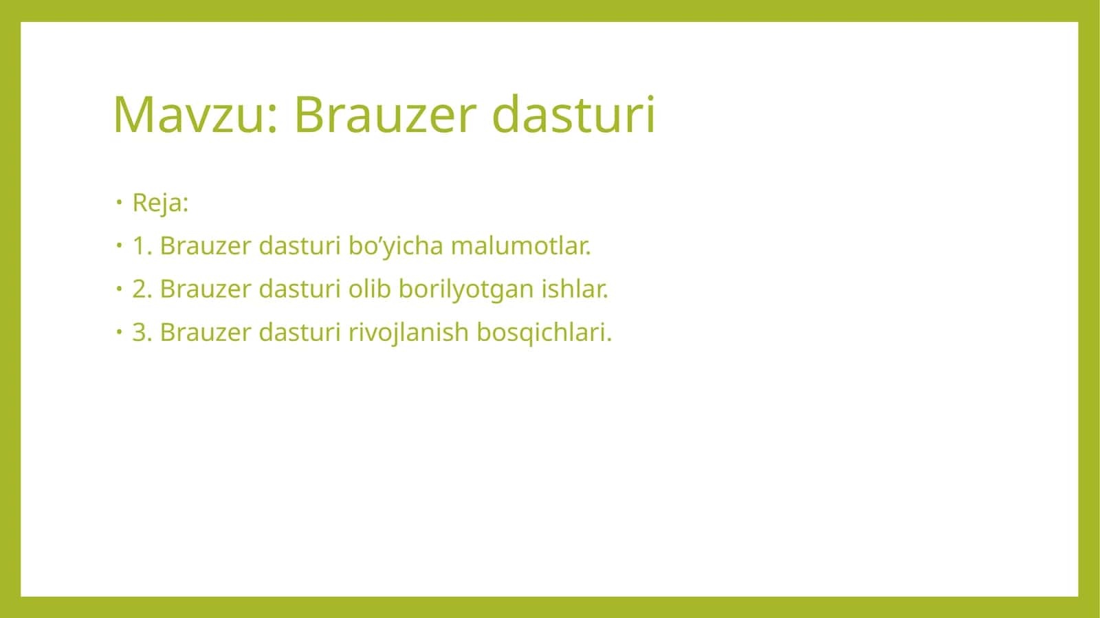 Brauzer dasturi