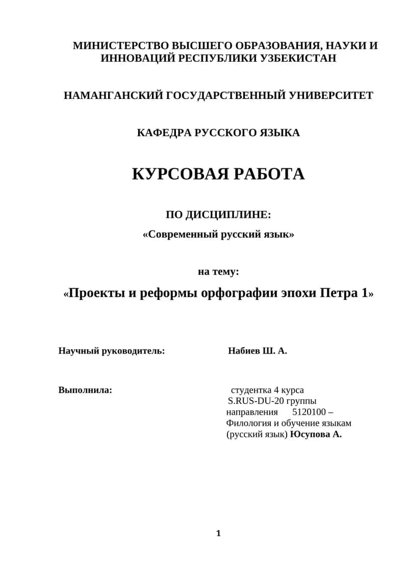Курсовая работа по дисциплине "Современный русский язык"