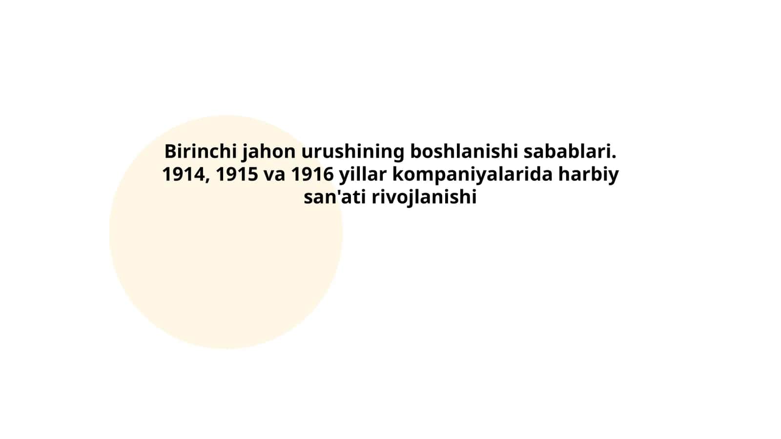 Birinchi jahon urushining boshlanishi sabablari