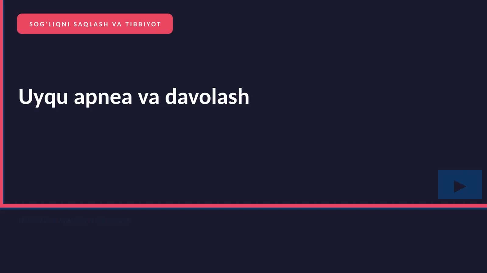 Uyqu apnea va davolash