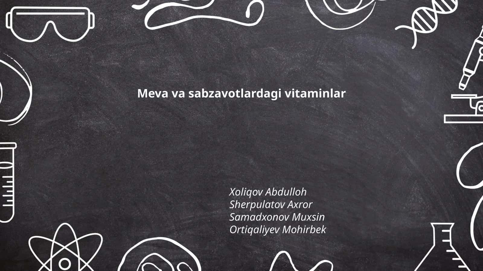 Meva va sabzavotlardagi vitaminlar