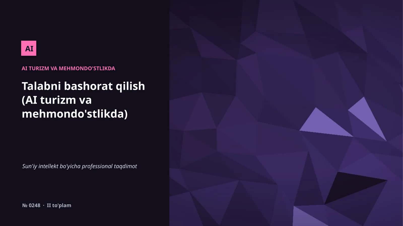 AI TURIZM VA MEHMONDO'STLIKDA