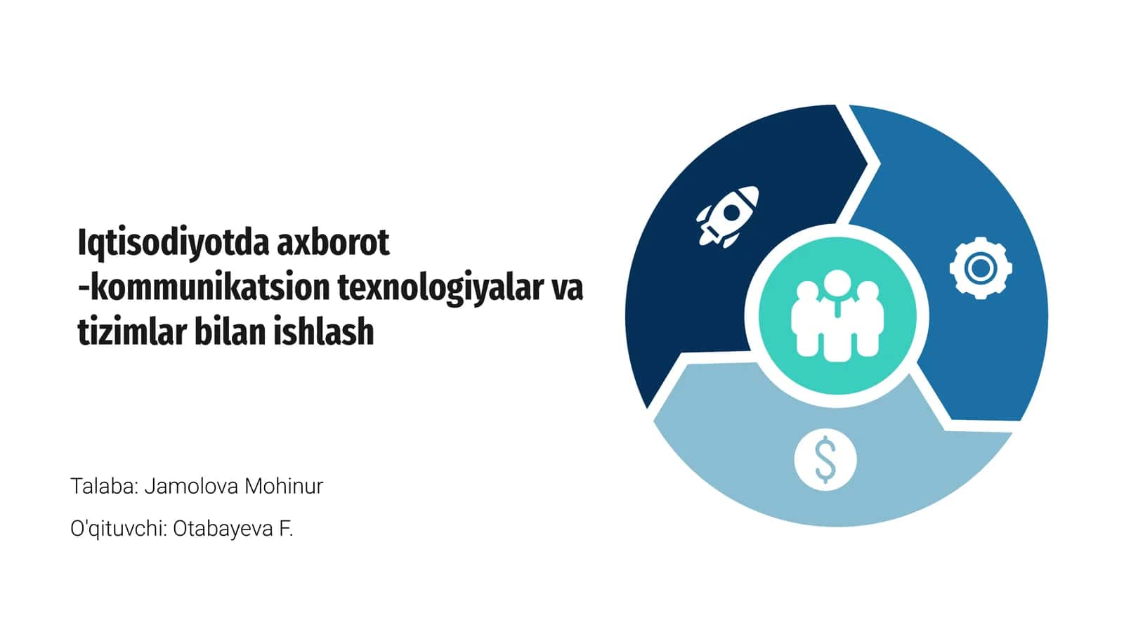 Iqtisodiyotda axborot -kommunikatsion texnologiyalar va tizimlar bilan ishlash