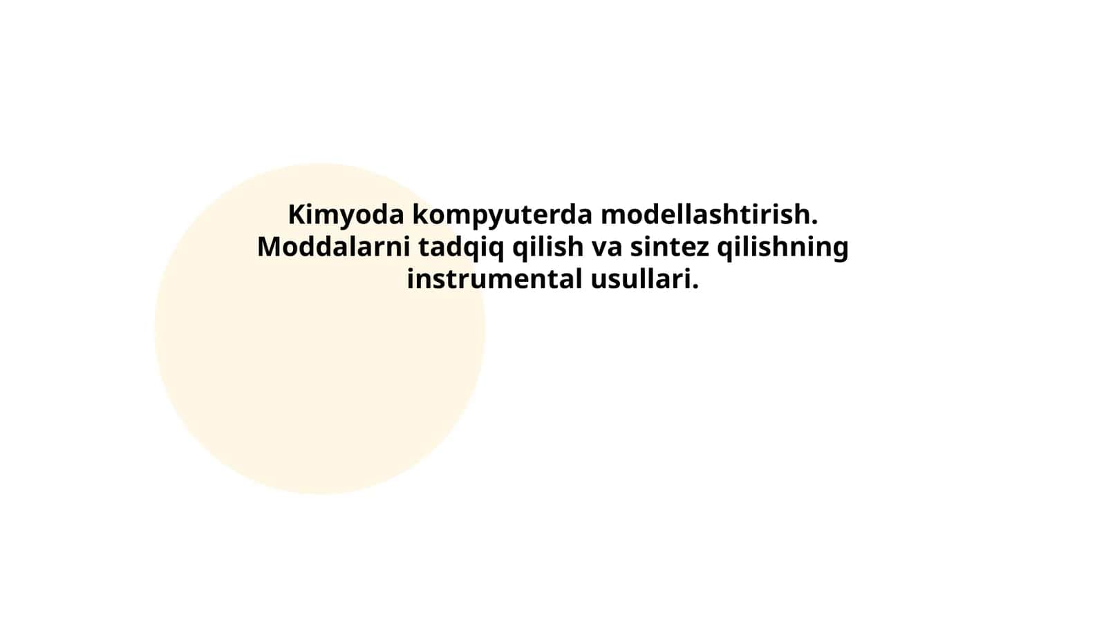 Kimyoda kompyuterda modellashtirish