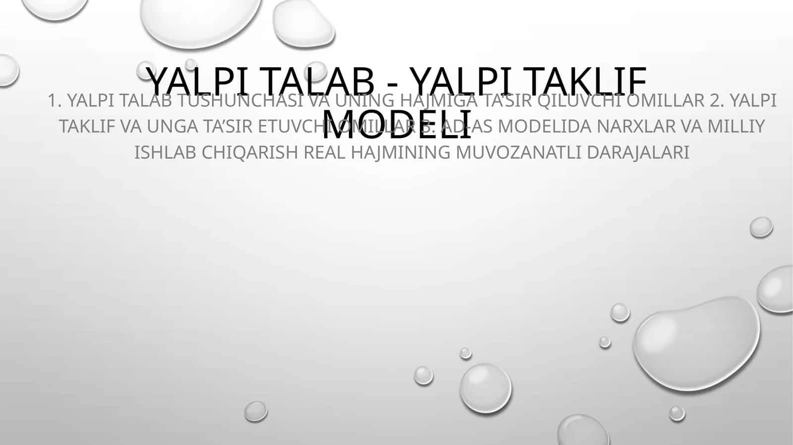 Yalpi talab - Yalpi taklif modeli