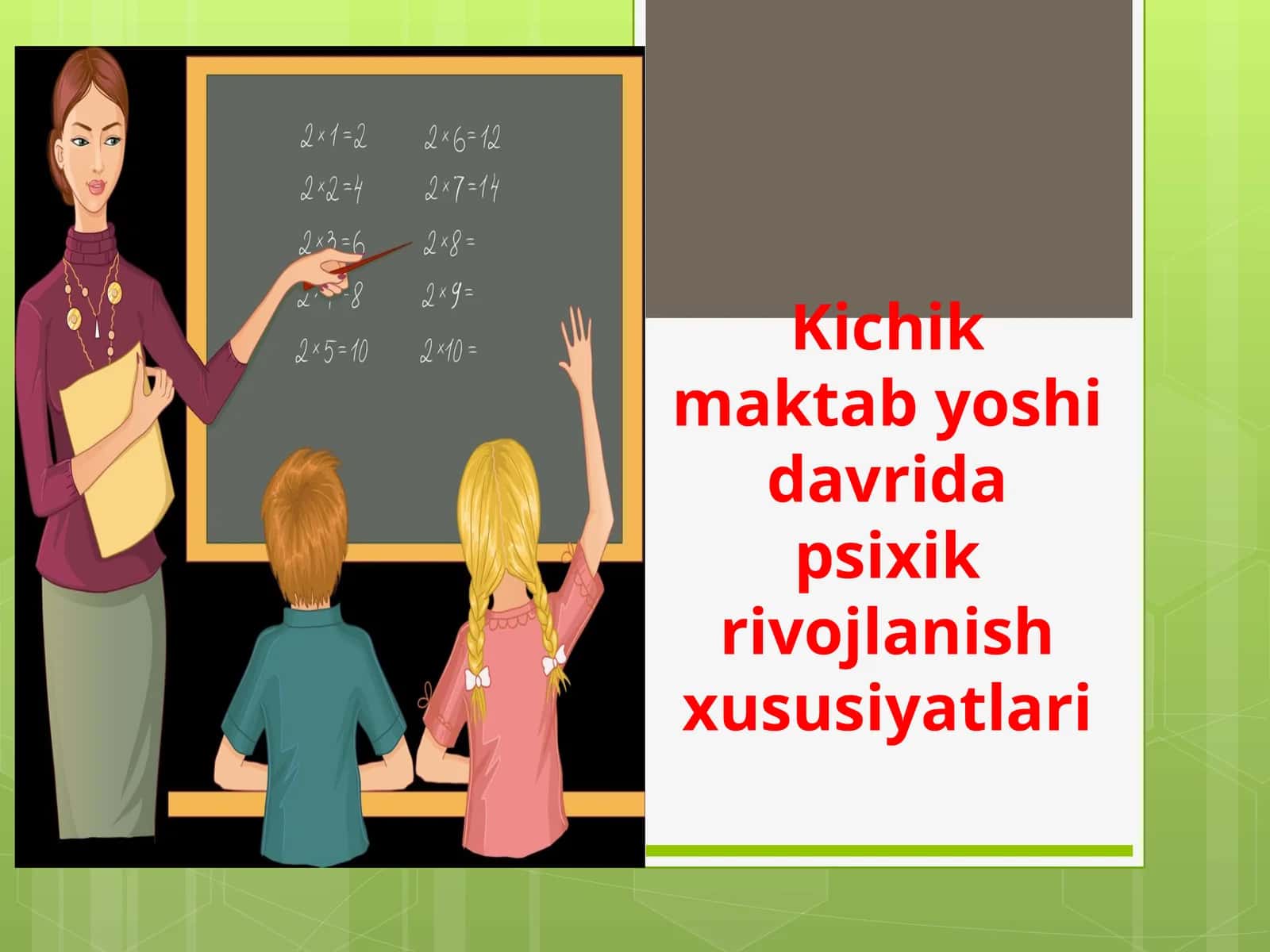 Kichik maktab yoshida psixik rivojlanish xususiyatlari