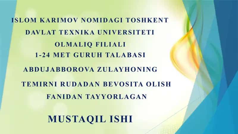 TEMIR OKSIDLARINING XUSUSIYATLARI