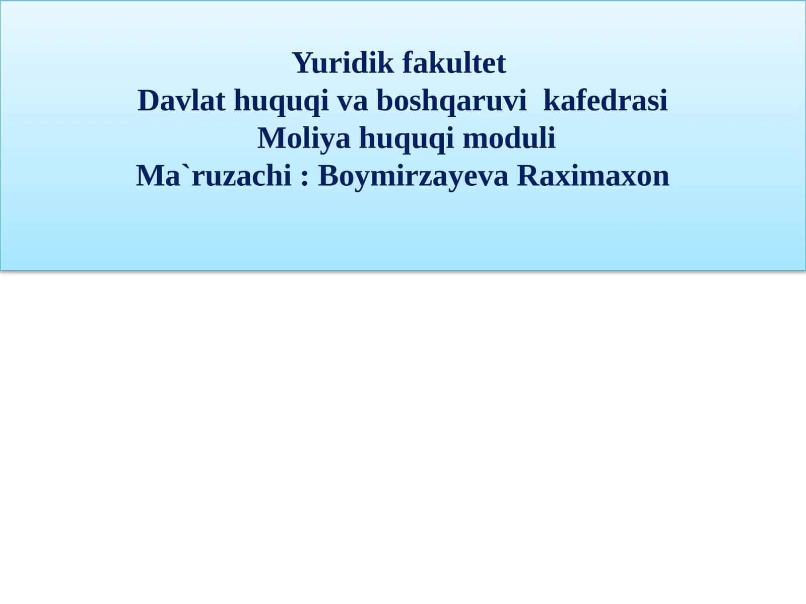 DAVLATNING MAQSADLI JAMG’ARMALARI