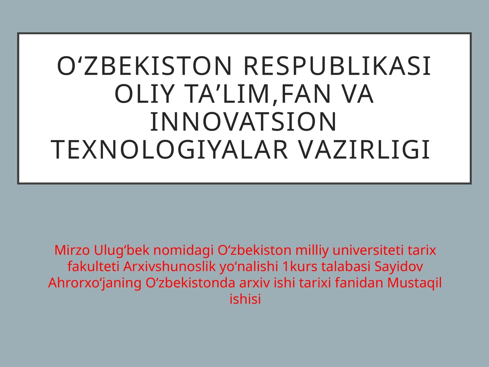 Qoraqalpogʻiston Respublikasidaarxivishi