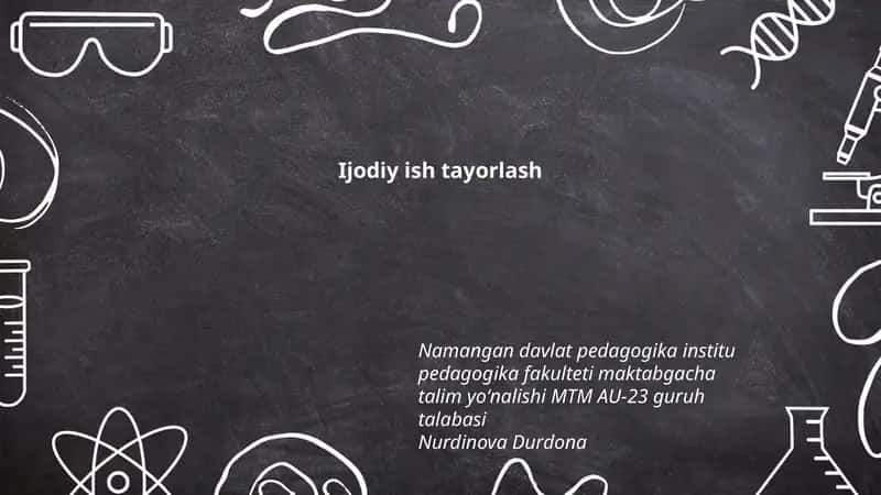 Ijodiy ish tayorlash