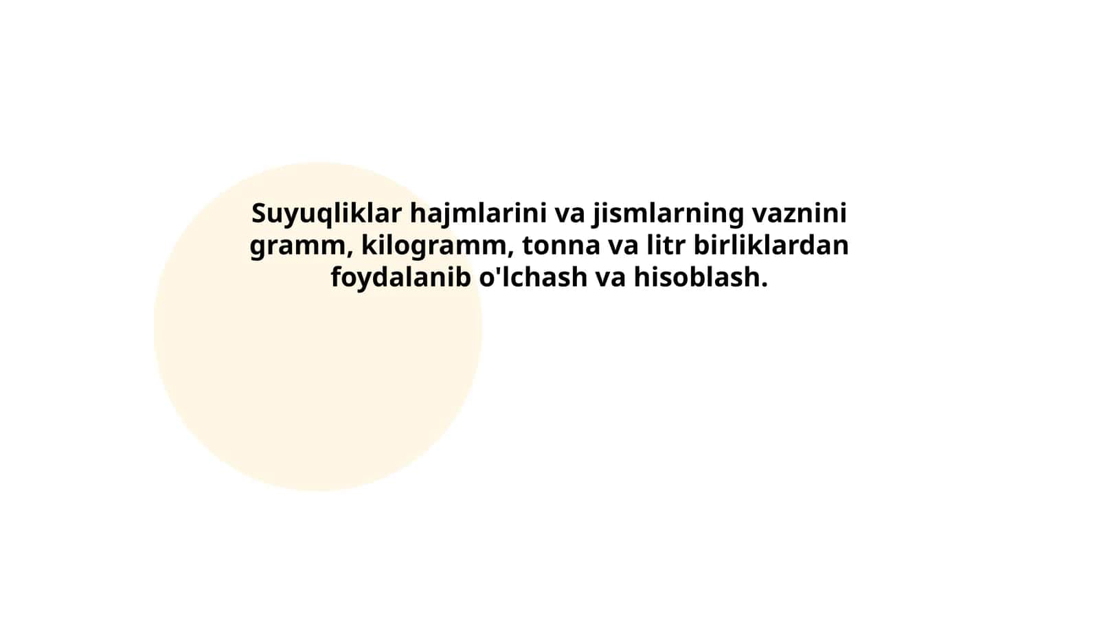 Suyuqliklar hajmini litrlarda o'lchash