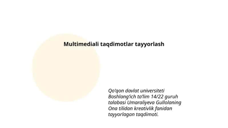 Multimediali taqdimotlar tayyorlash