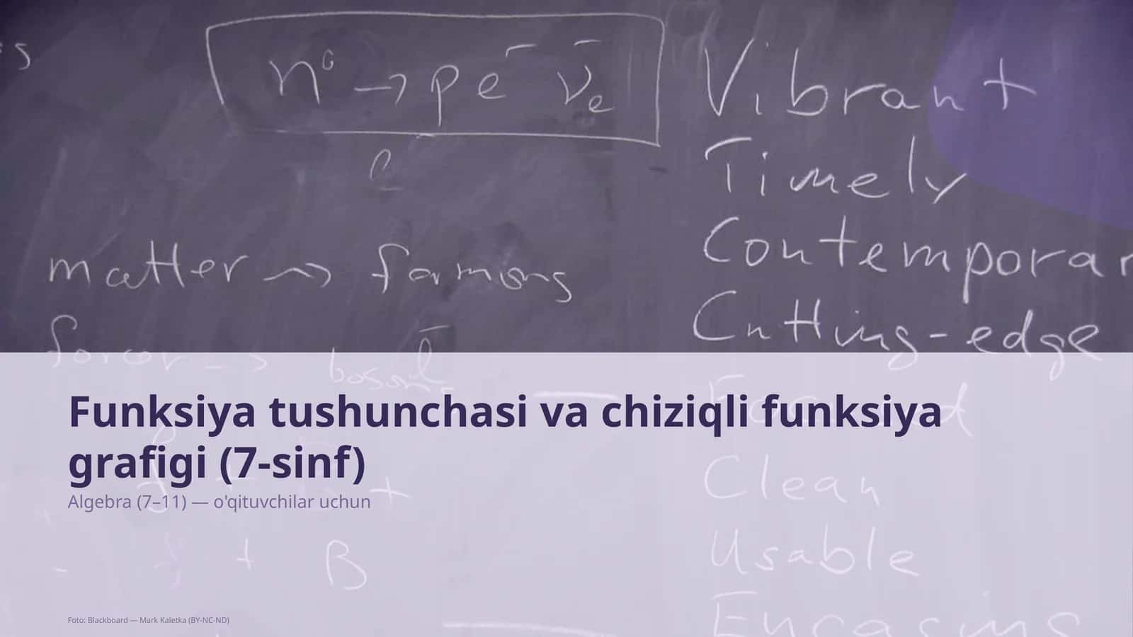 Funksiya tushunchasi va chiziqli funksiya grafigi (7-sinf)