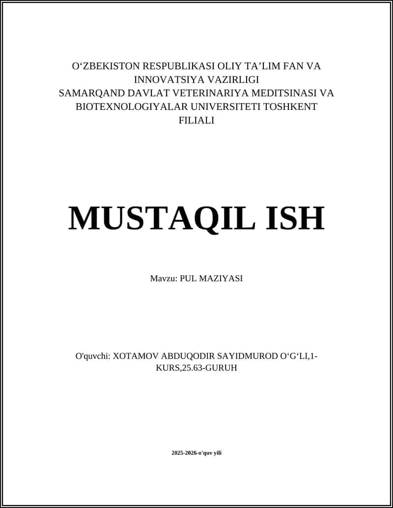 Pul Maziyasi
