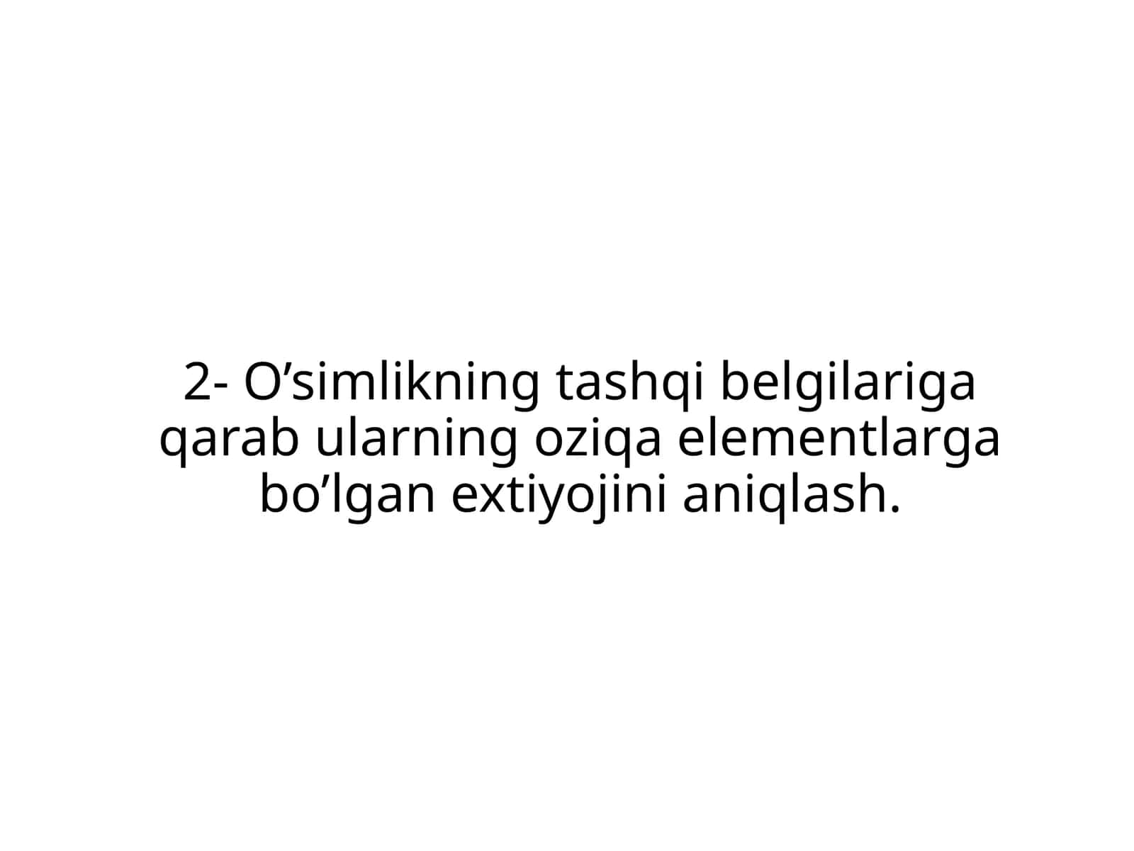 O'simlikni elemek