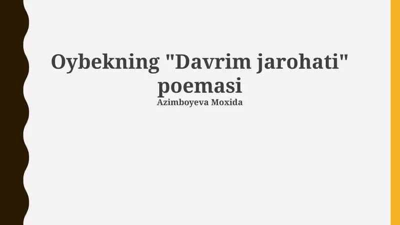 Davrim jarohati poemasi