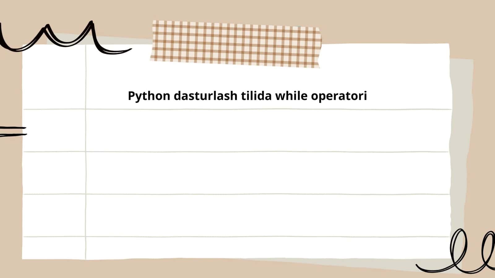 While operatori Python dasturlash tilida