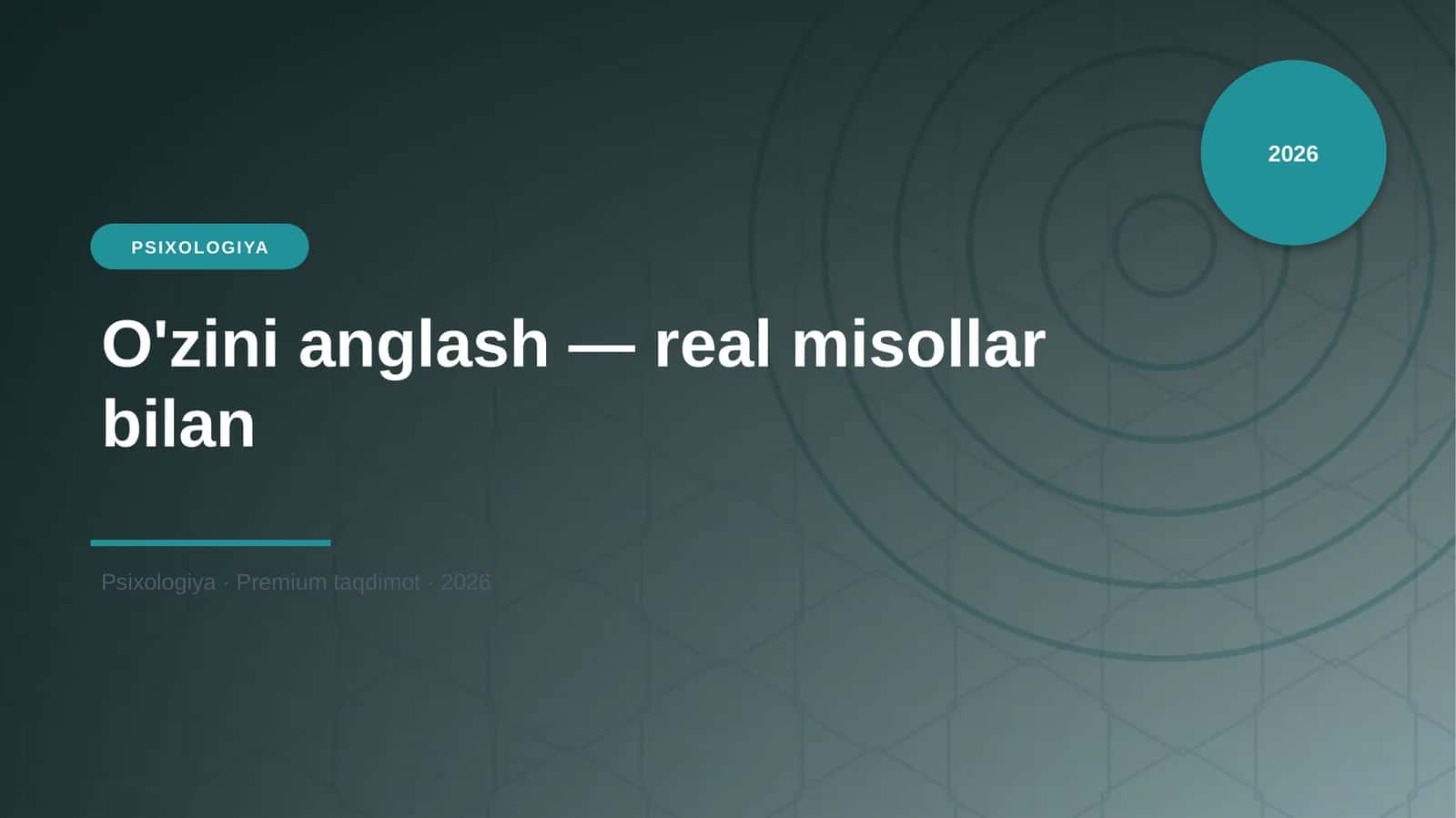 O'zini anglash — real misollar bilan