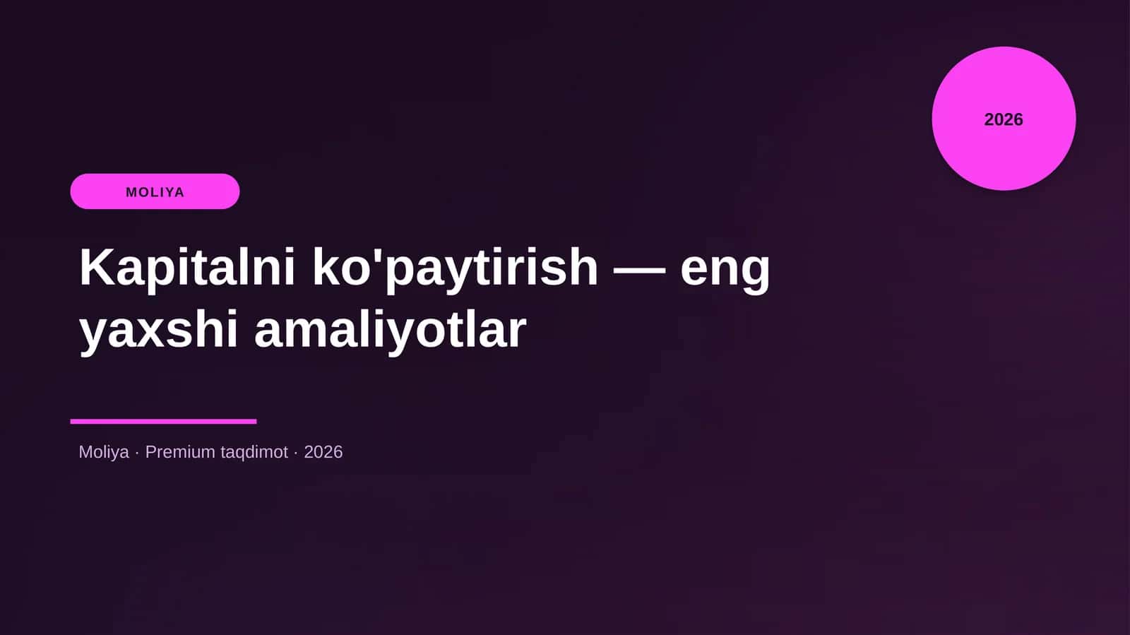 Kapitalni ko'paytirish — eng yaxshi amaliyotlar