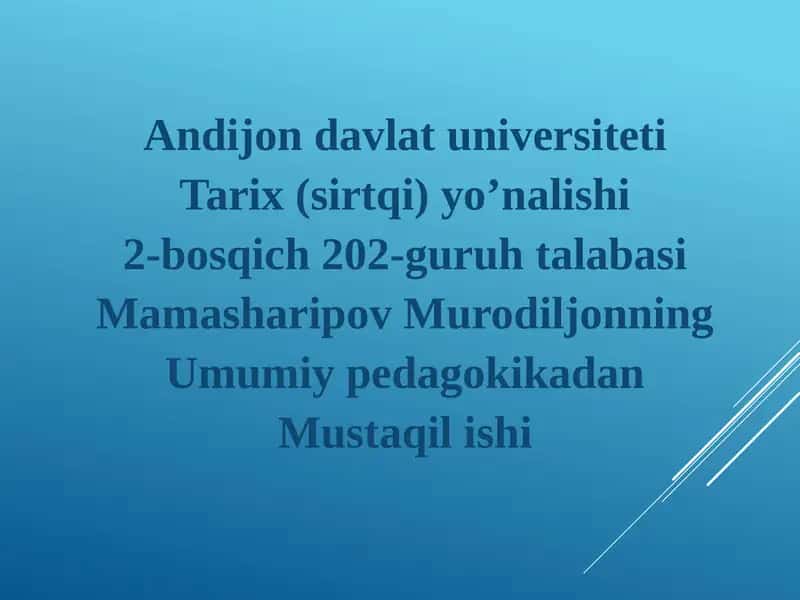 Ta'lim metodlari va vositalari: tahlil mavzusi