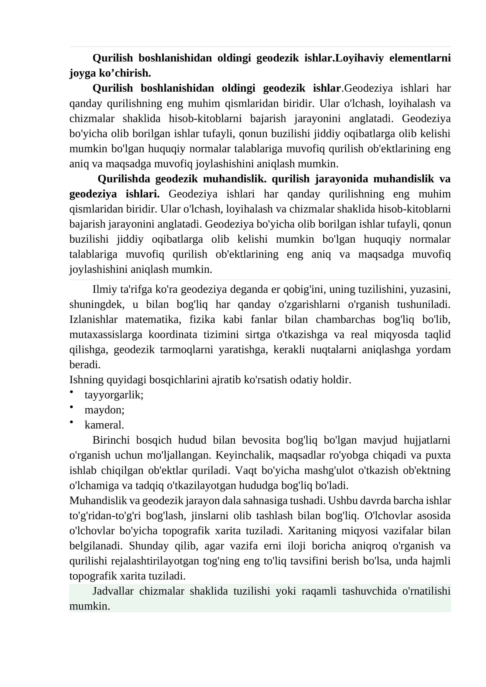 Geodeziya ishlari