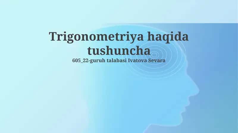 Trigonometriya haqida tushuncha