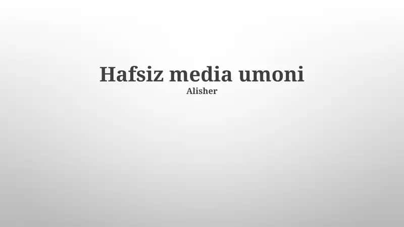 Hafsiz media umoni