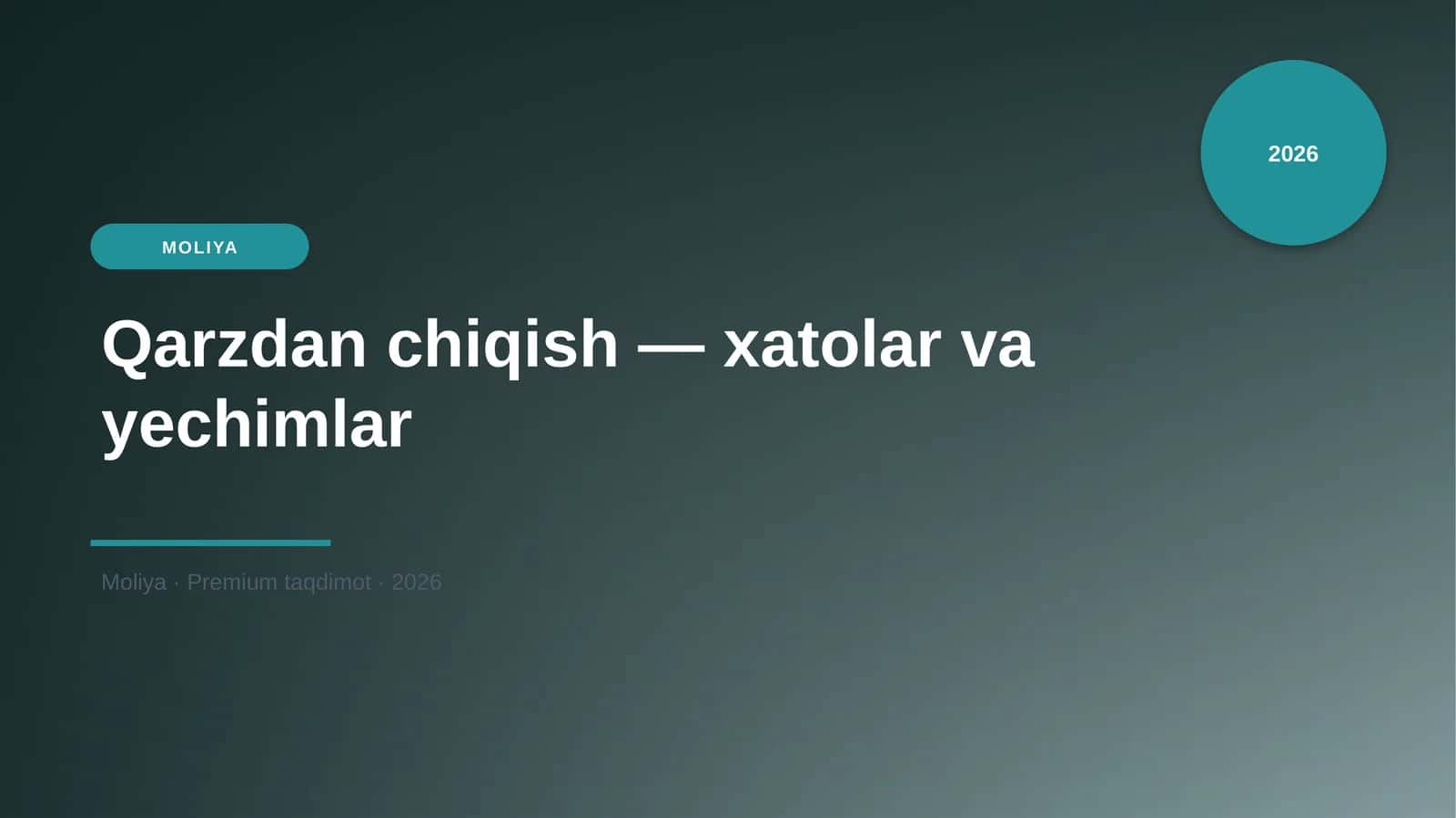Qarzdan chiqish — xatolar va yechimlar