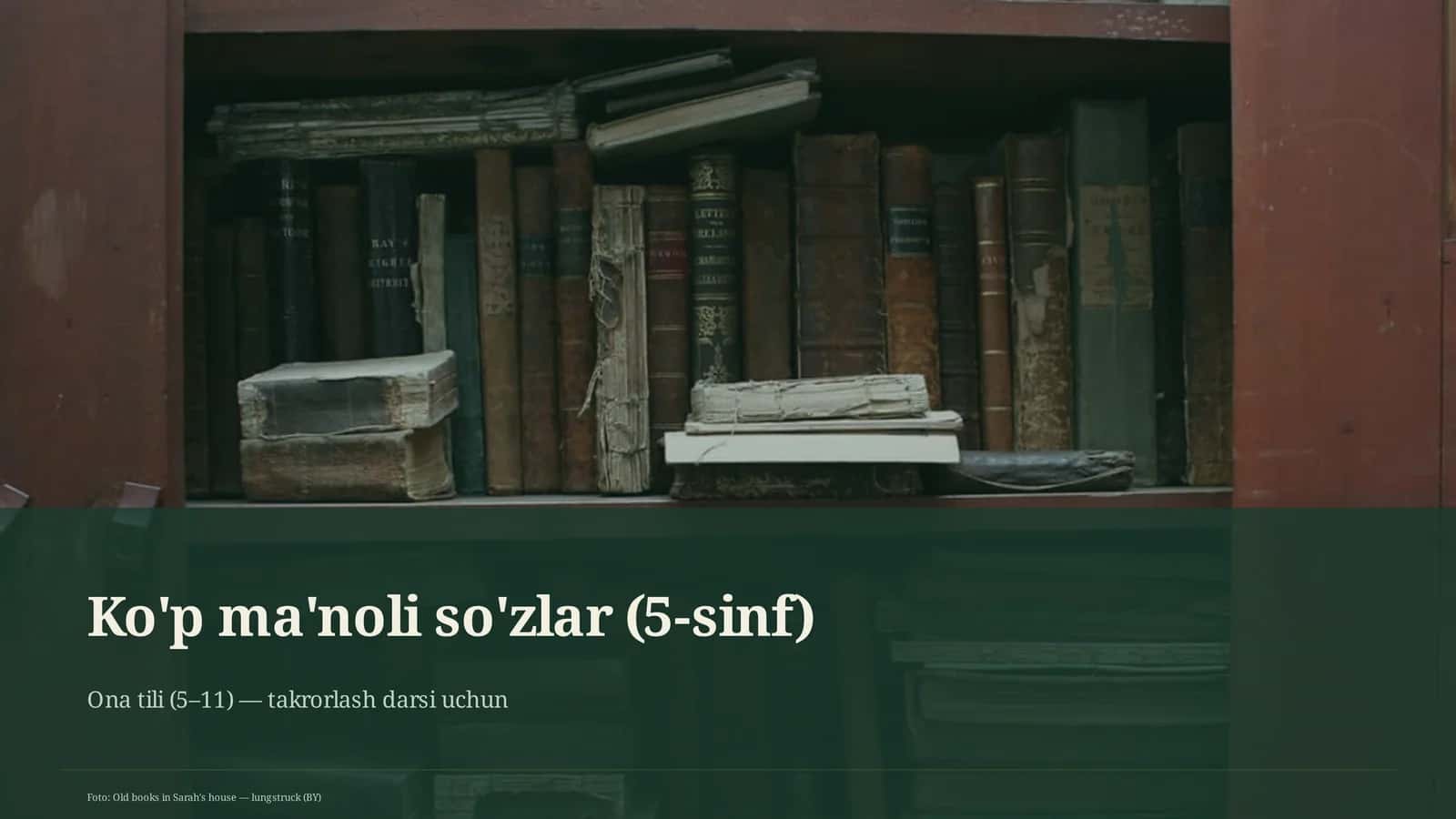 Ko'p ma'noli so'zlar (5-sinf)