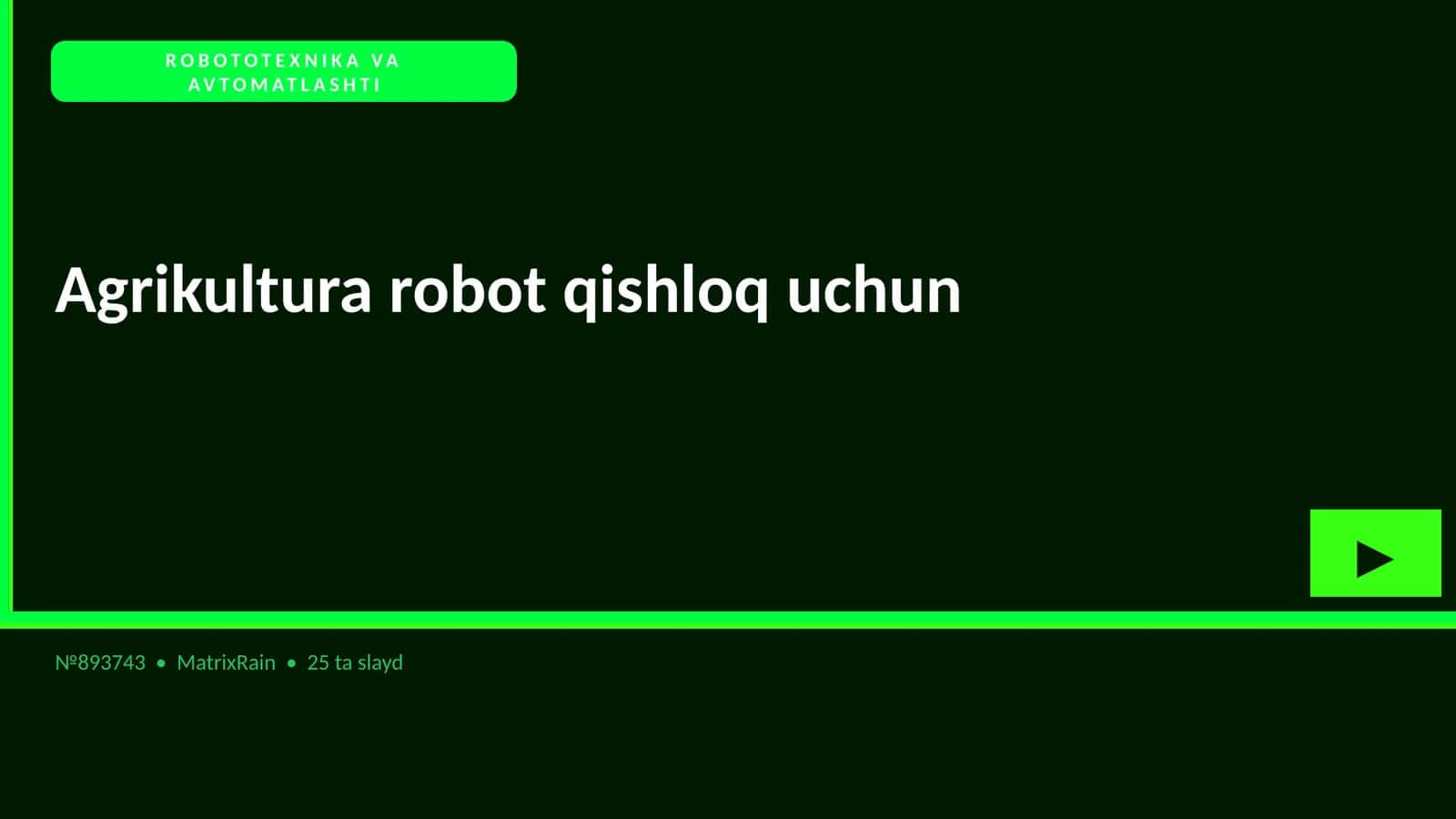 Agrikultura robot qishloq uchun