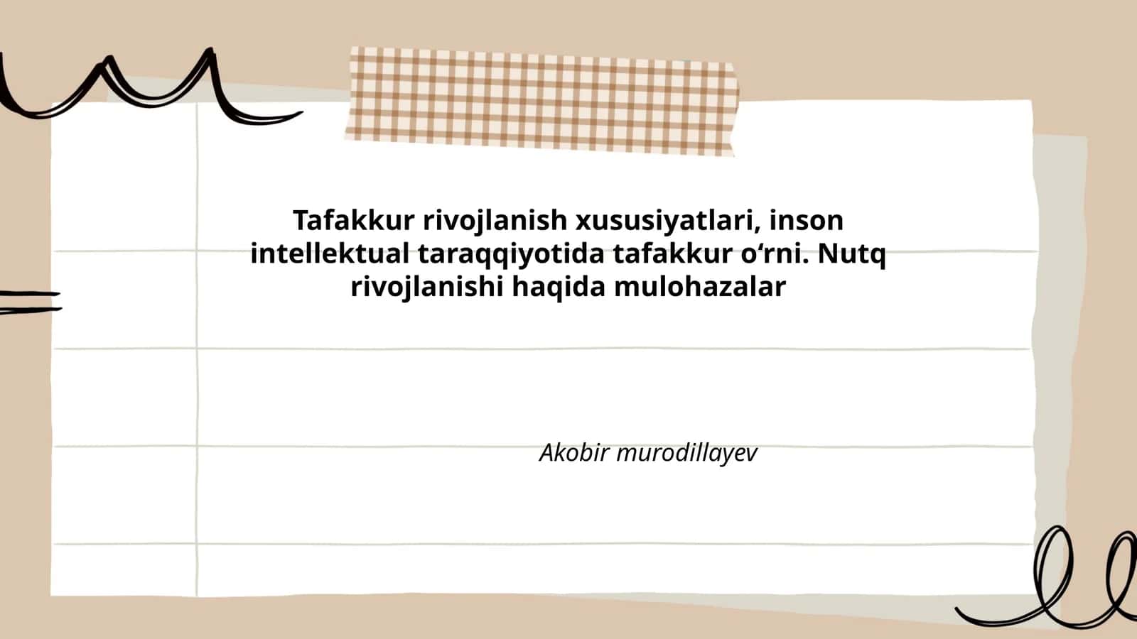 Tafakkur rivojlanish xususiyatlari