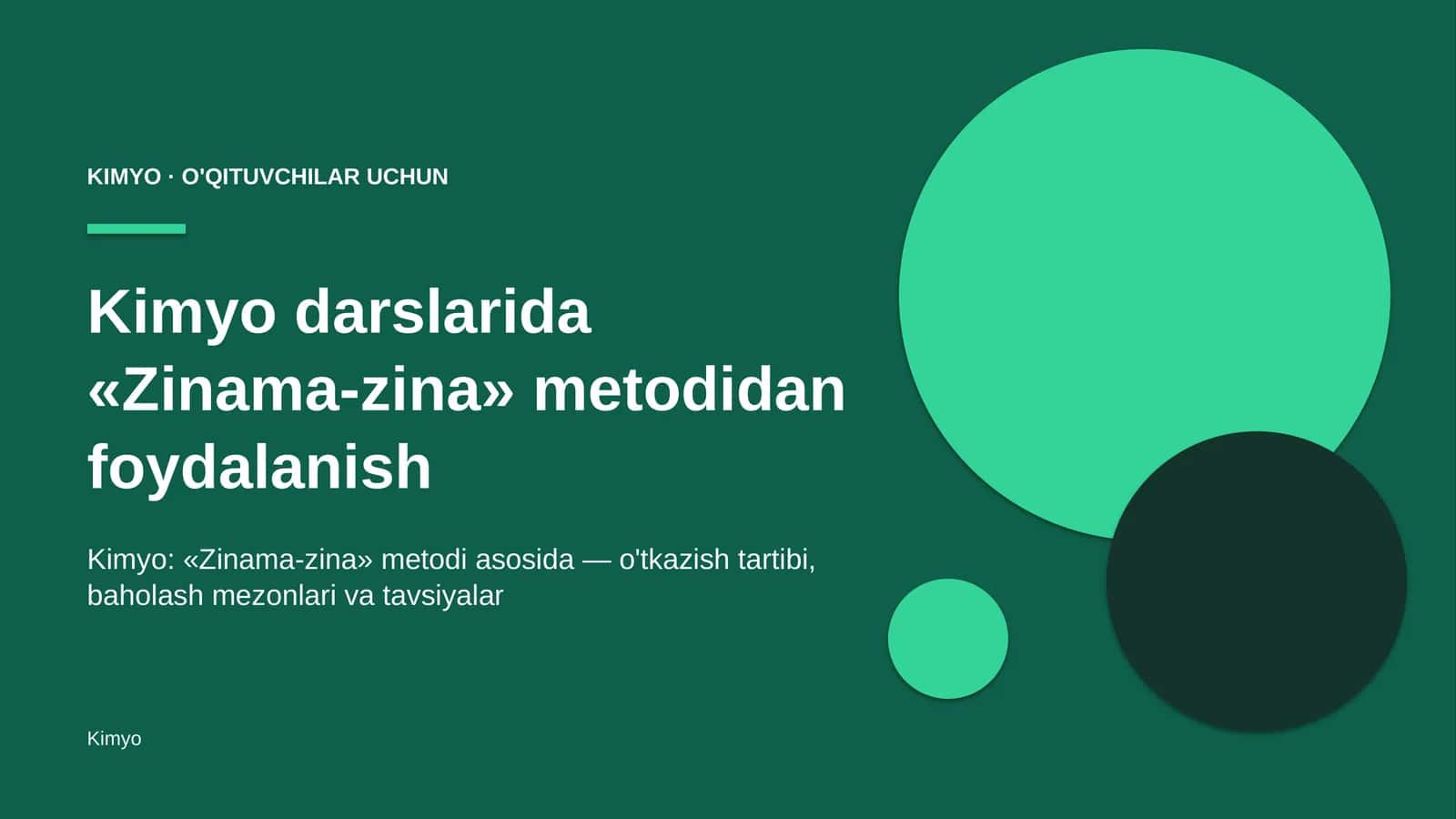 kimyo darslarida zinama zina metodidan foydalanish 7469