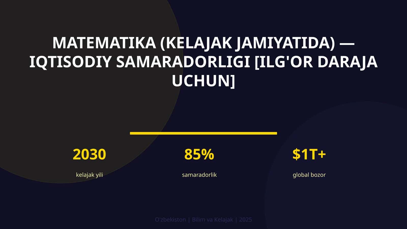 Matematika (kelajak jamiyatida) — iqtisodiy samaradorligi [ilg'or daraja uchun]