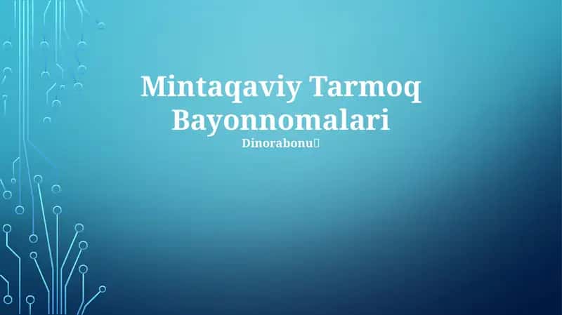 Mintaqaviy Tarmoq Bayonnomalari