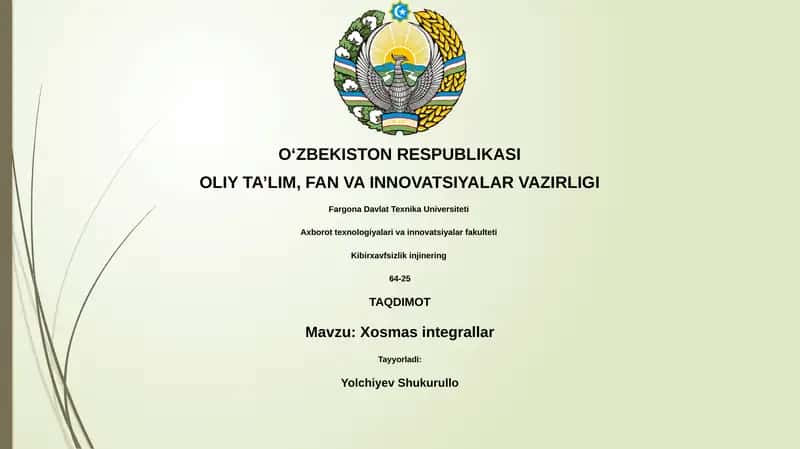 Xosmas integrallar