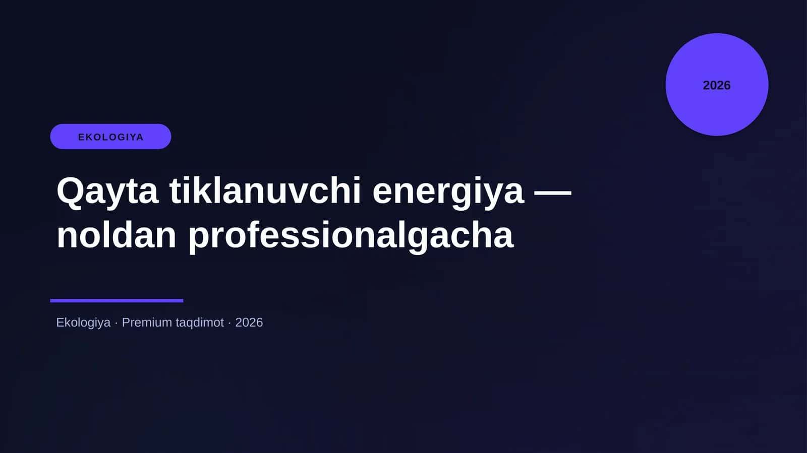 Qayta tiklanuvchi energiya — professionalgacha