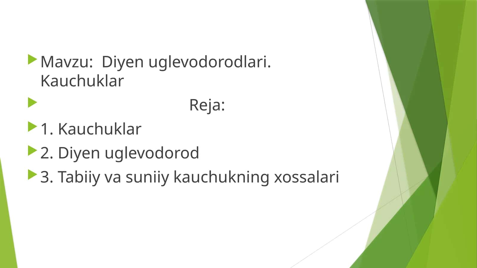 Diyen uglevodorodlari. Kauchuklar