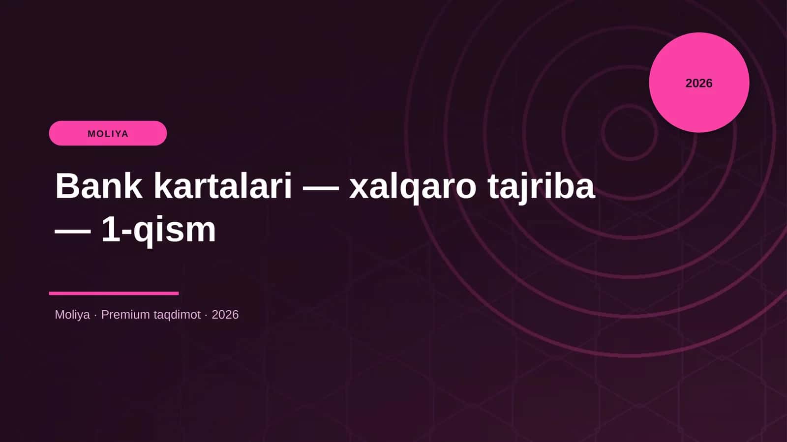 Bank kartalari — xalqaro tajriba — 1-qism