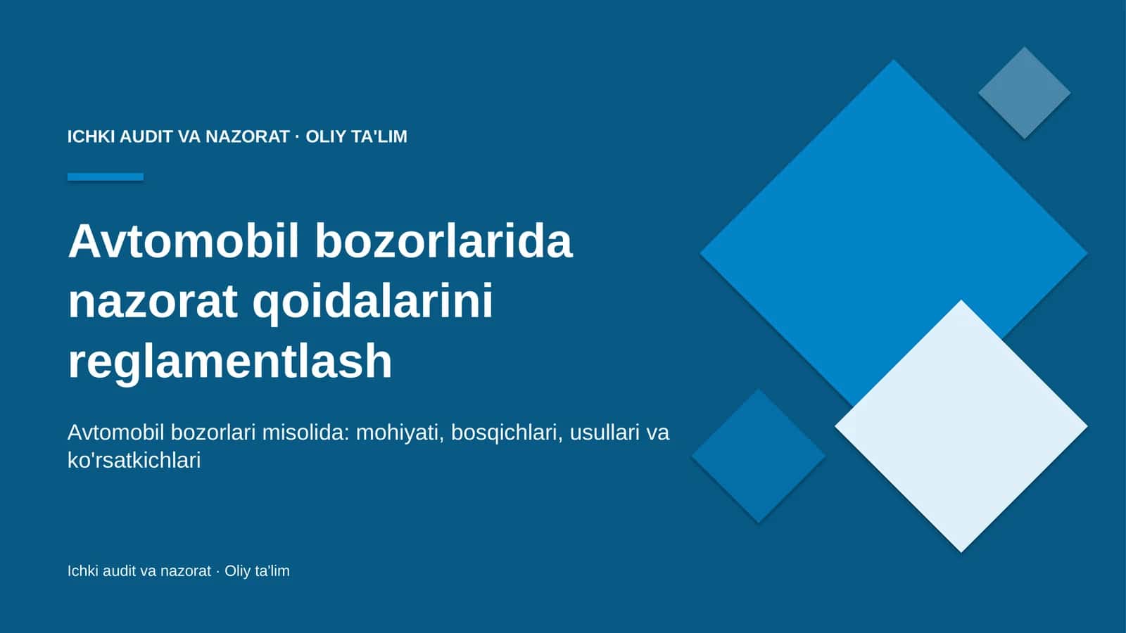 avtomobil bozorlarida nazorat qoidalarini reglamentlash 3601