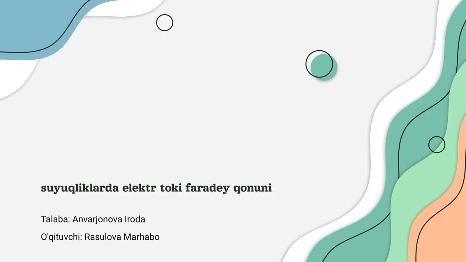 Faradey Qonuni va Suyuqliklarda Elektr Toki