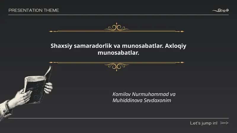 Shaxsiy samaradorlik va munosabatlar