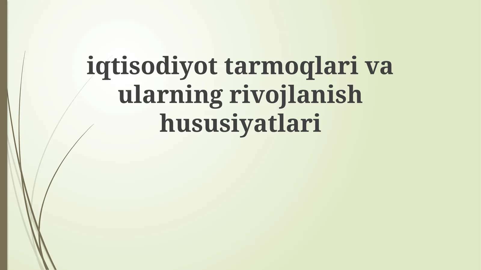 Iqtisodiyot tarmoqlari: ahamiyati va turlari