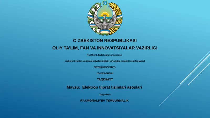 Elektron tijorat tizimlari asoslari