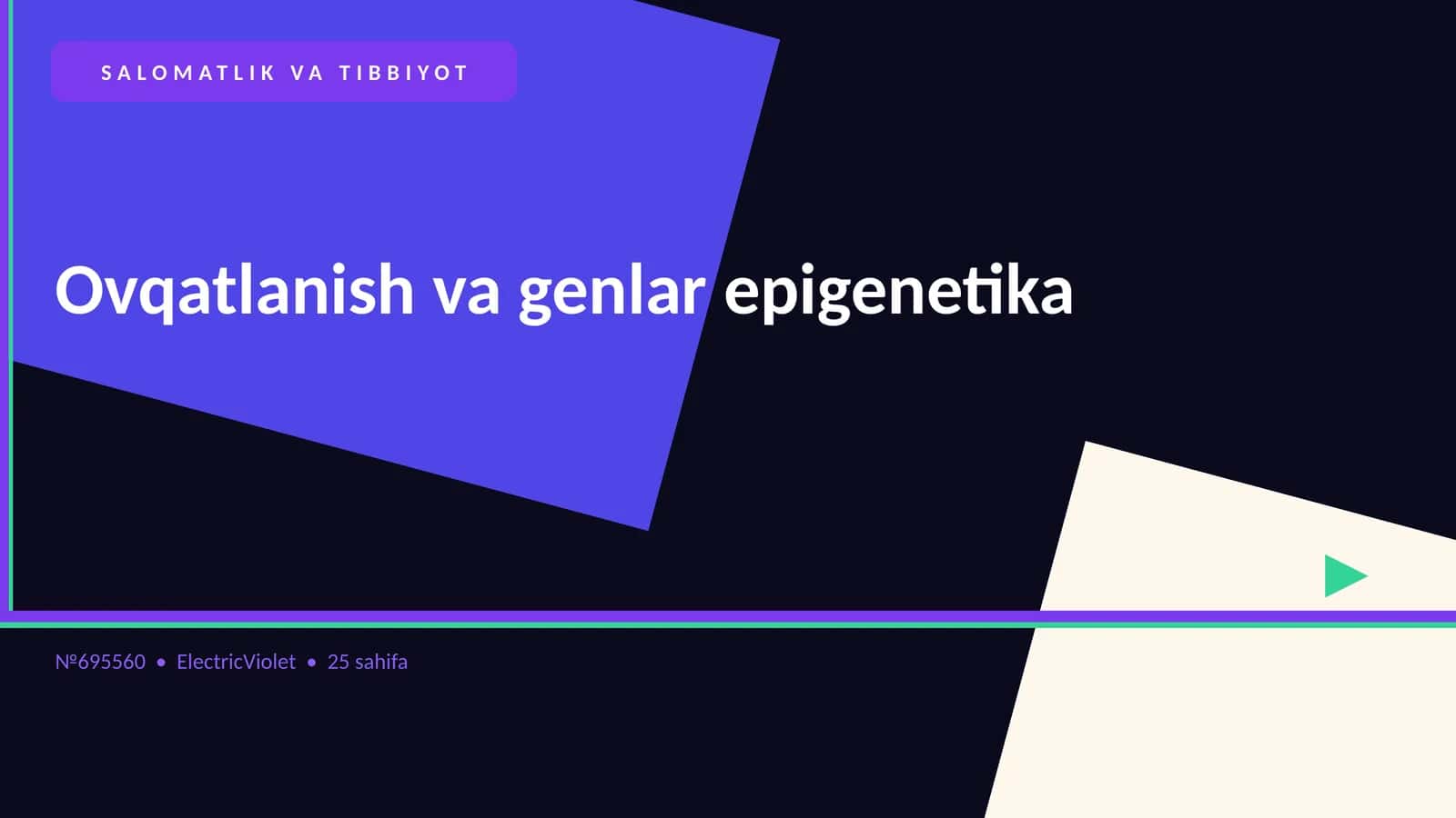 Ovqatlanish va genlar epigenetika